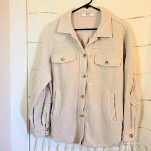 Grey Bandit small cream button-up boho minimalist boho Y2K trendy winter sweater
